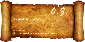 Okenka Zágon névjegykártya